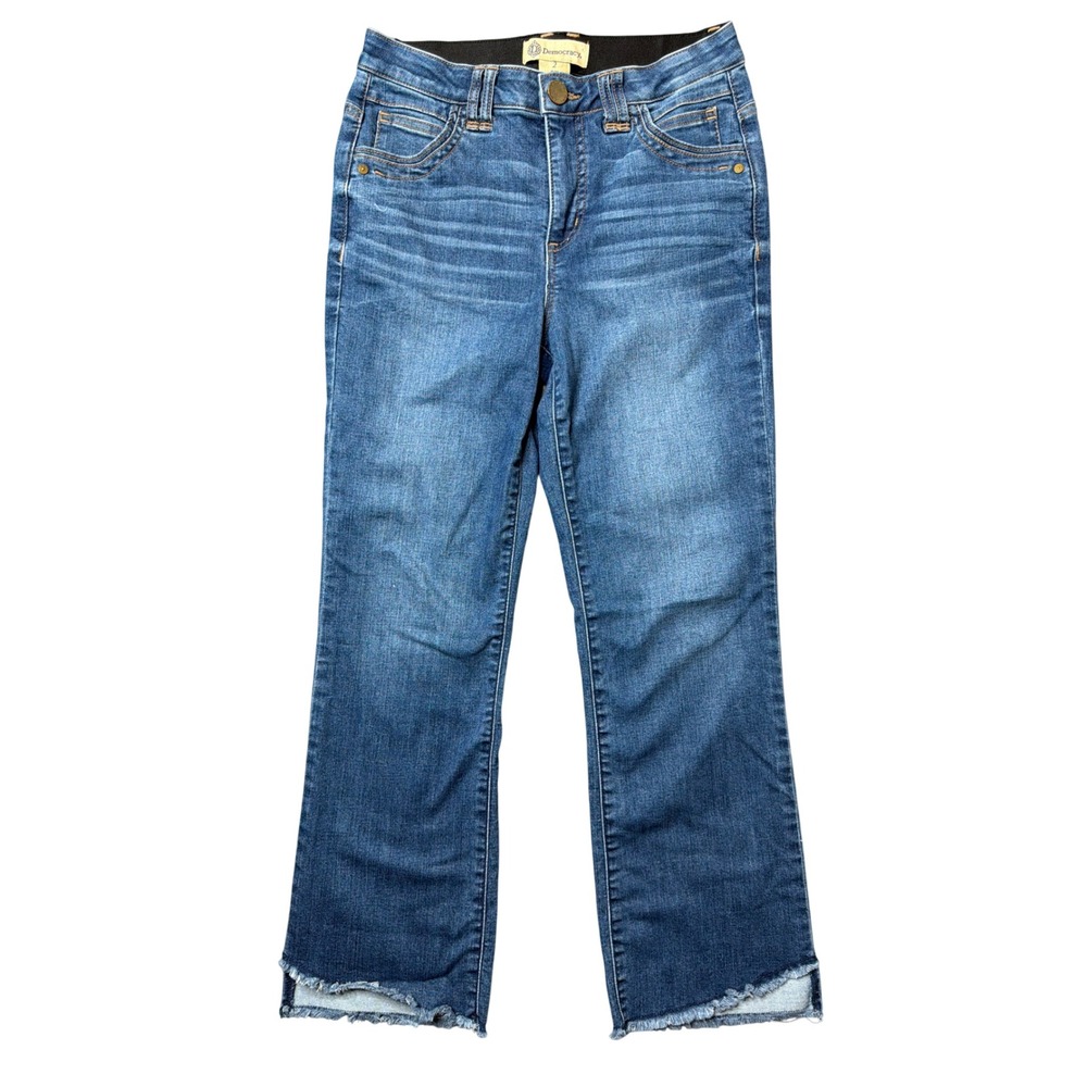 Democracy Jeans Womens 2 B2811IEV2XX Blue Ab technology Frayed Step Hem